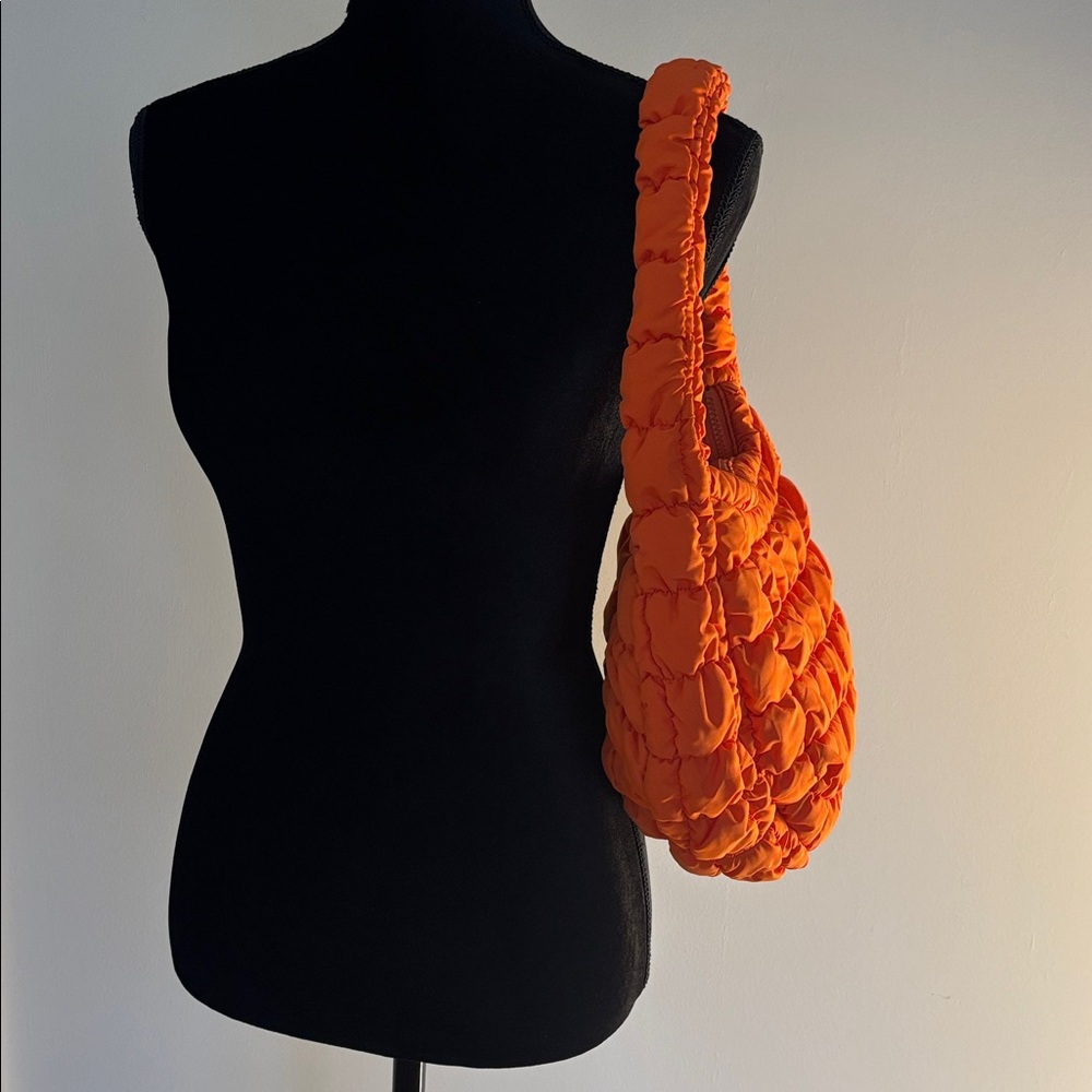 COS Orange Quilted Puffy Bag - Picture 3 of 7